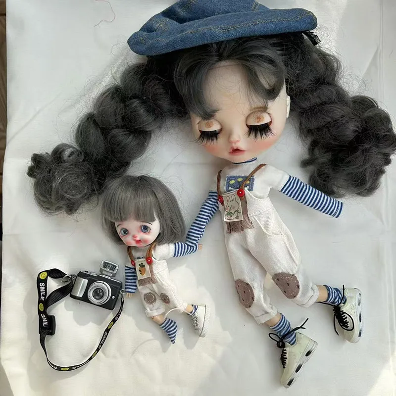 

Одежда для куклы Blythe ob22 ob24, брюки, одежда для куклы amazon, брюки с ремешком, ковбойские, черные, белые, синие, темно-синие, 4 цвета