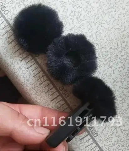 1Pc 1.0/1.5cm Universal Artificial Fur Clip-on Lapel Microphone Windscreen Lavalier Mic Furry Windscreen Muff Outdoor Tools