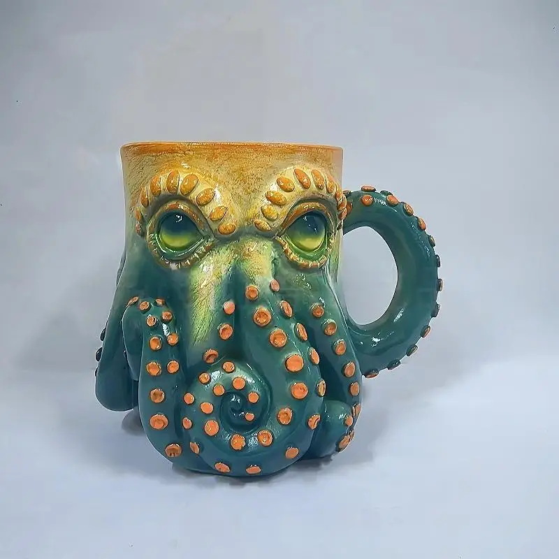 الراتنج القدح كوب للبيرة الزينة زخرفة القراصنة القدح الأخطبوط تصميم القدح القرون الوسطى للمنزل ديكور مجموعات الخيال مكتب عمل #2