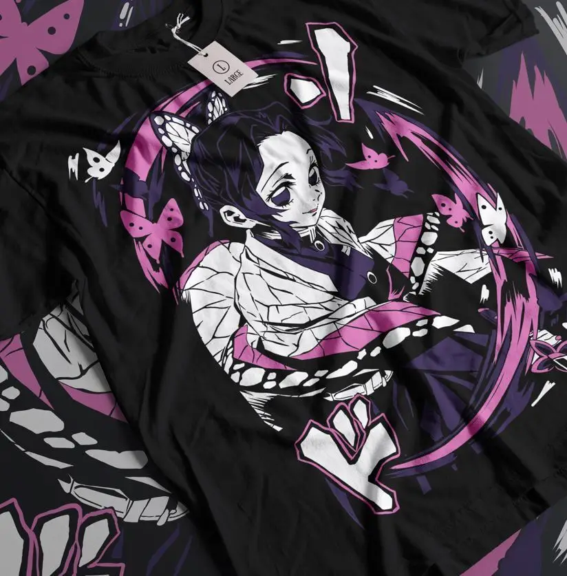 Shinobu Kocho T-Shirt Demon Slayer Kimetsu No Yaiba Design Anime Tee All Size