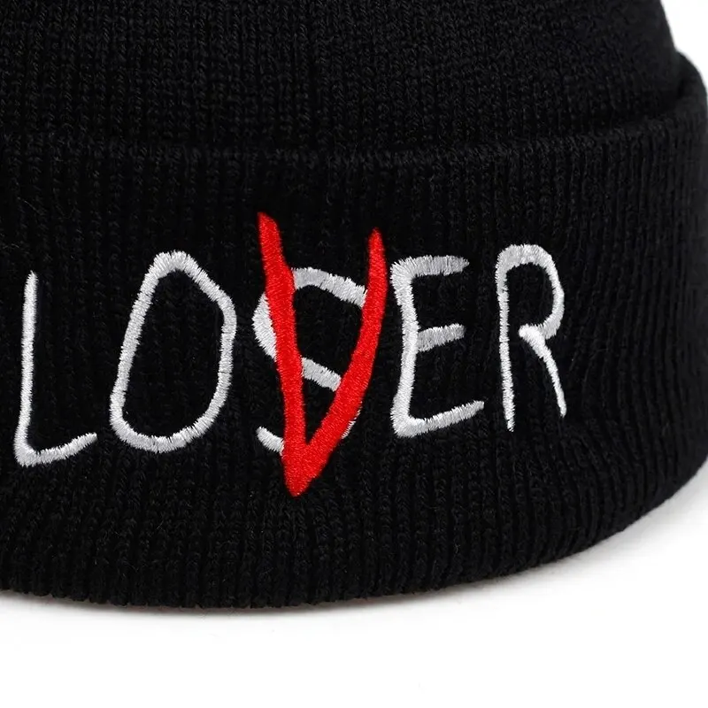 Loser Embroidery Beanie Knitted Hat for Men Women Fashion Warm Cap Unisex Soft Elasticity Knit Hats for Skiing Outdoor Activitie