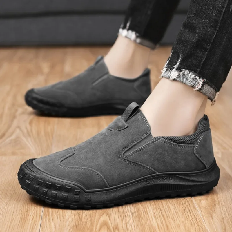 Mocassins en cuir pour hommes, chaussures décontractées respirantes, chaussures de conduite pour hommes, mocassin confortable, baskets de marche, luxe, nouveau, 2025