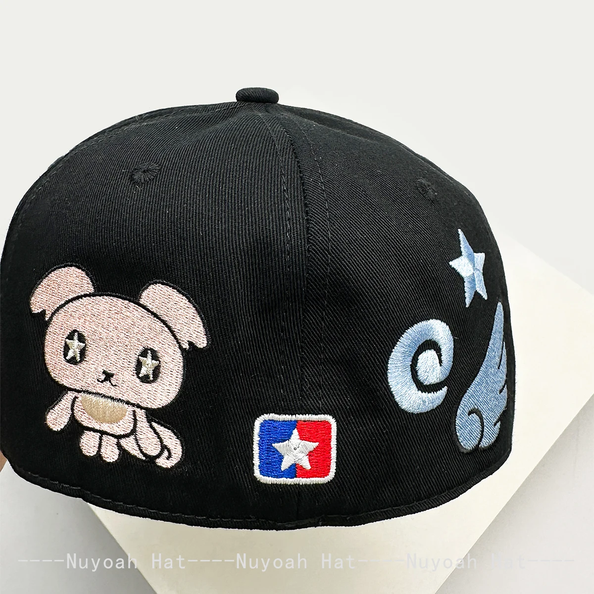 New Men Women Korean Little Bear Monkey Embroidered Wings Letter Baseball Hats Sunshade Hardtop Versatile Peaked Caps Fashion 6