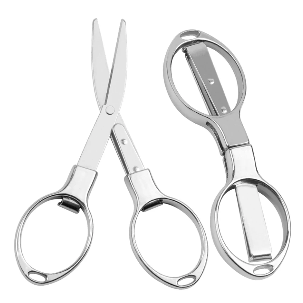 1/2/10Pcs Foldable Silver Scissors Stainless Steel Embroidery Sewing Fabric Cutter DIY Crafts Fishing Tool Smoking Accessories
