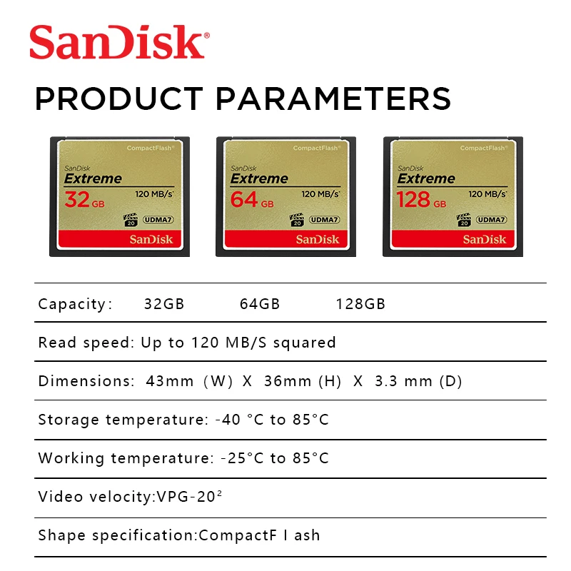 Sandisk CF Card sale Industrial Compact Flash Real Capacity 32GB 64GB 128GB Memory Card For CNC IPC Numerical control machine