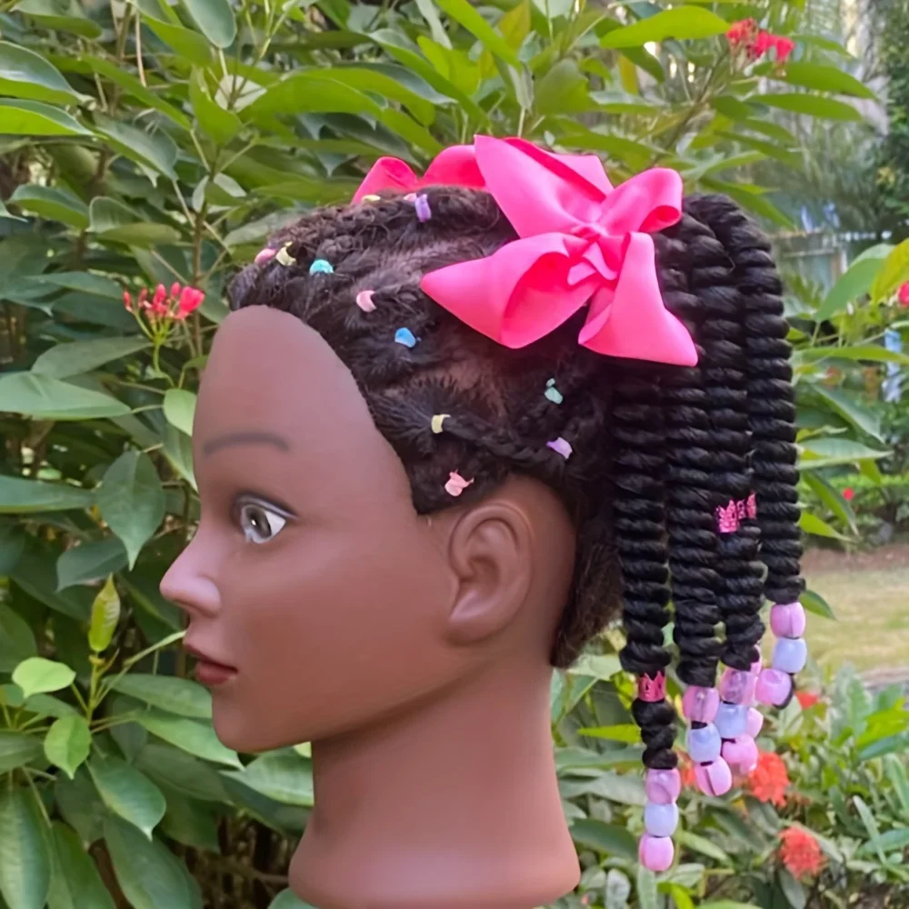 1 Stück bezaubernde geflochtene Zopf-Pferdeschwanz-Perücke für Kinder – weiches Haar-Accessoire für Feiertagspartys, Cosplay und den täglichen Gebrauch – Detail 9