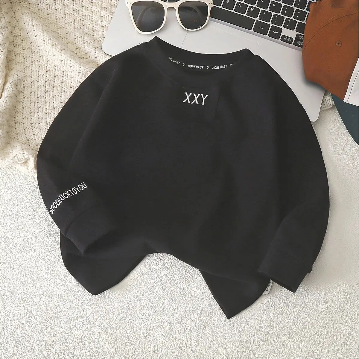 

Boys' T-shirt Spring and Autumn New Style Children's Cotton Long sleeved Hoodie Bottom Shirt Girl Top