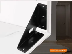 4-piece iron angle bracket thickened wall fixed bracket support rack shelf corner bracket Black/White/Gold/Colored Zinc