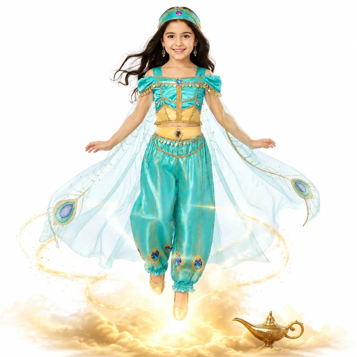 

Jasmine Aladdin Princess Dress for Girls Cosplay Costume Fancy Birthday Party Outfit Toddler Kids Fairy Tale Clothing 2-8Y