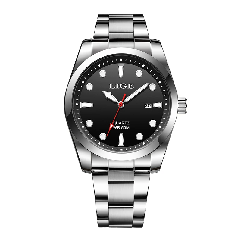 LIGE Top Brand Luxury Waterproof Watch Men Fashion Military Quartz Watches For Men Business Sport Chronograph Relogio Masculino