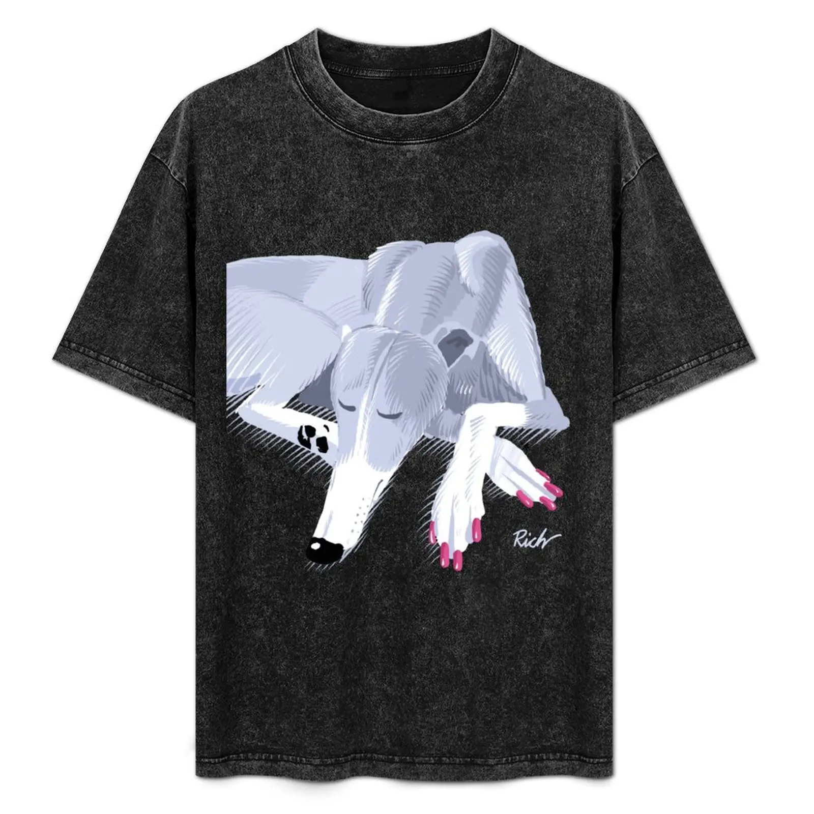 

The Blue Hound with the Pink Nails T-Shirt Work Wear Short Sleeve T-Shirt