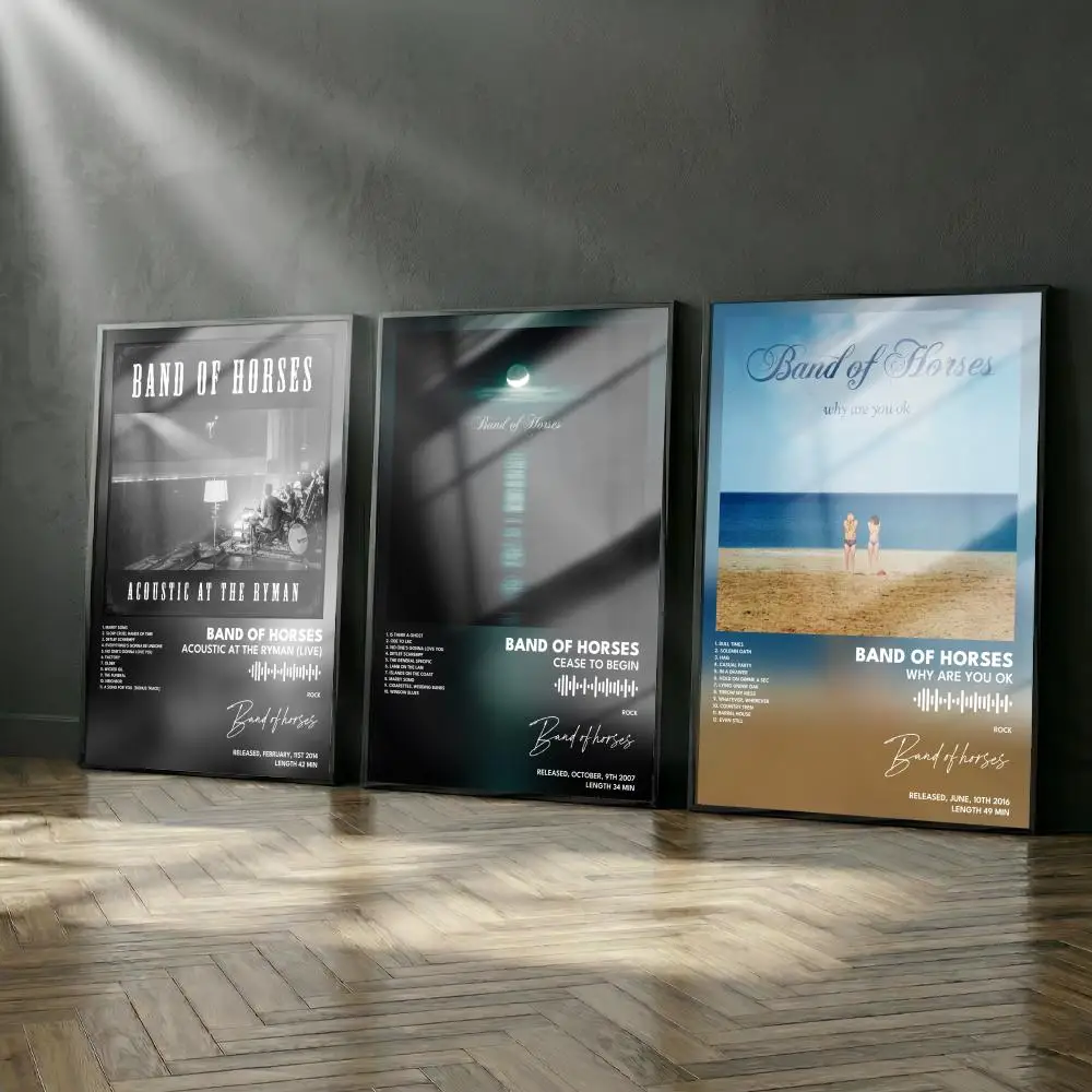 Band of Horses Poster-Album-Set, modernes Cover-Wandkunst-Set für Zimmer, Leinwandgemälde, Kunstdruck, Heimwanddekoration, Bild, Geschenk