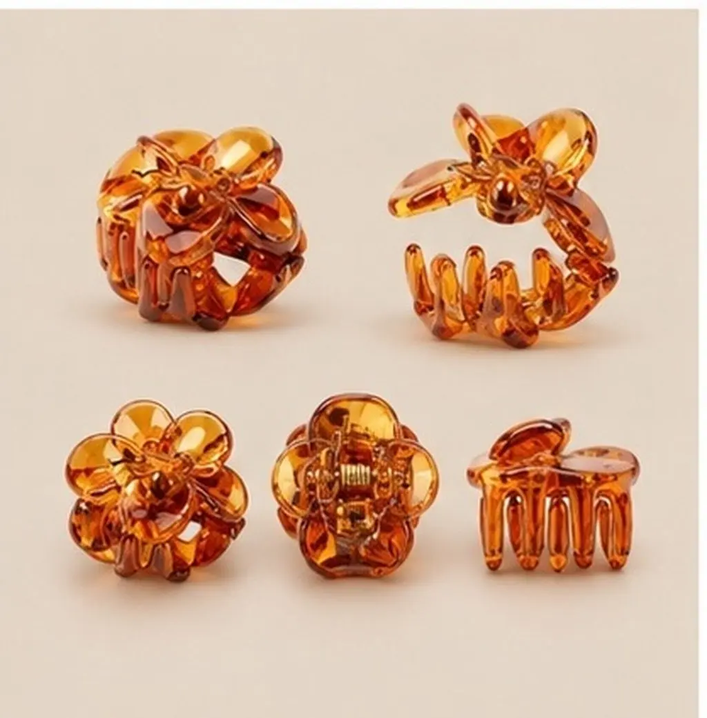 Mini Plum Flower Hair Claw Clips 24 Pack Cute Plastic Hairpins for Women Girls Elegant Hair Accessories