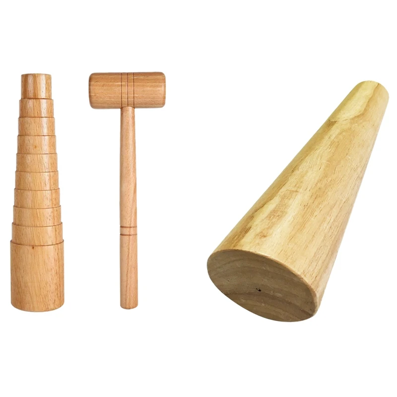 

1X Jewelry Tool Wooden Oval Bracelet Sizing Bangle Mandrel & 2Pcs Wooden Bracelet Bangle Mandrel Stick Bangle Measuring