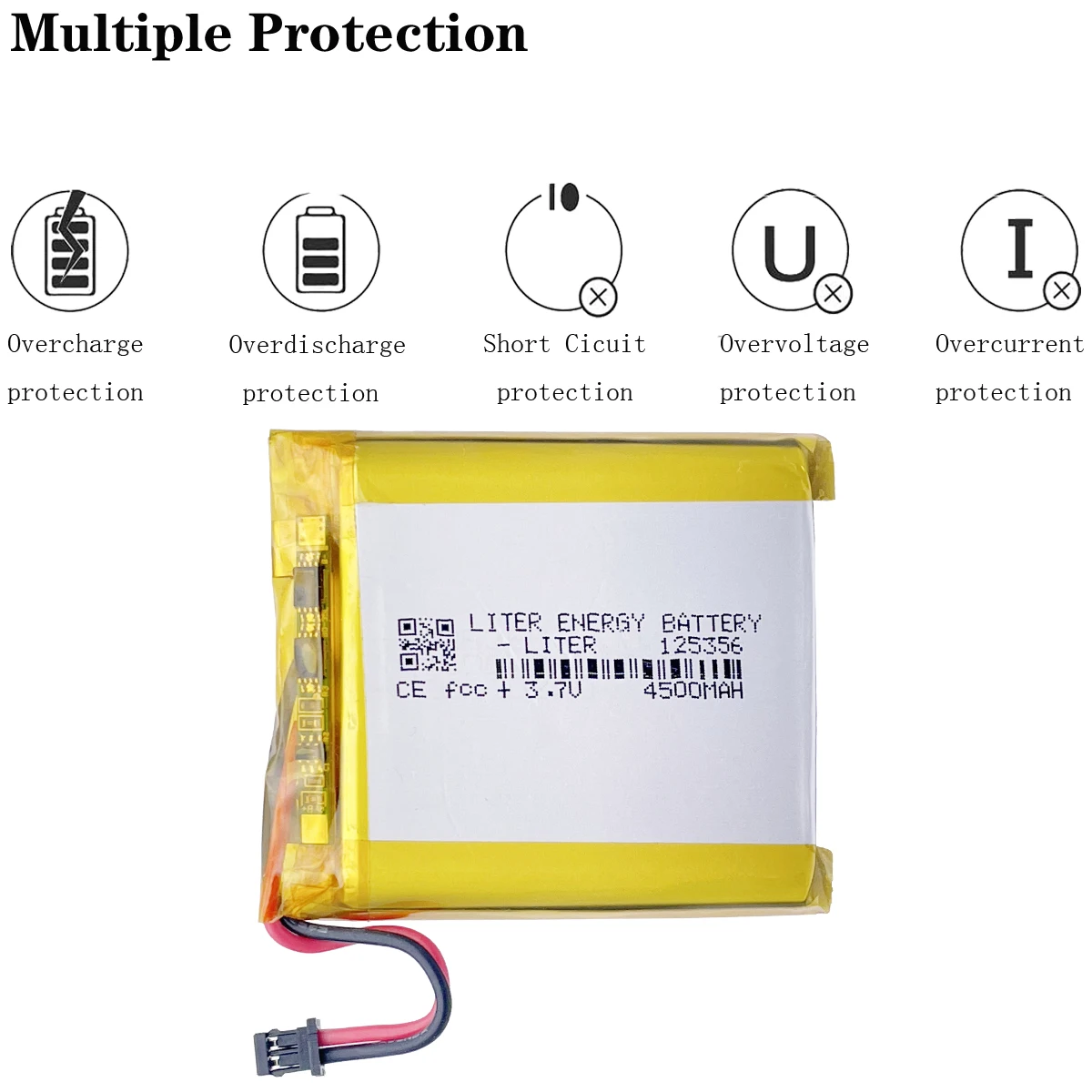 125356 3.7v 4500mah toy car battery lithium ion polymer rechargeable battery