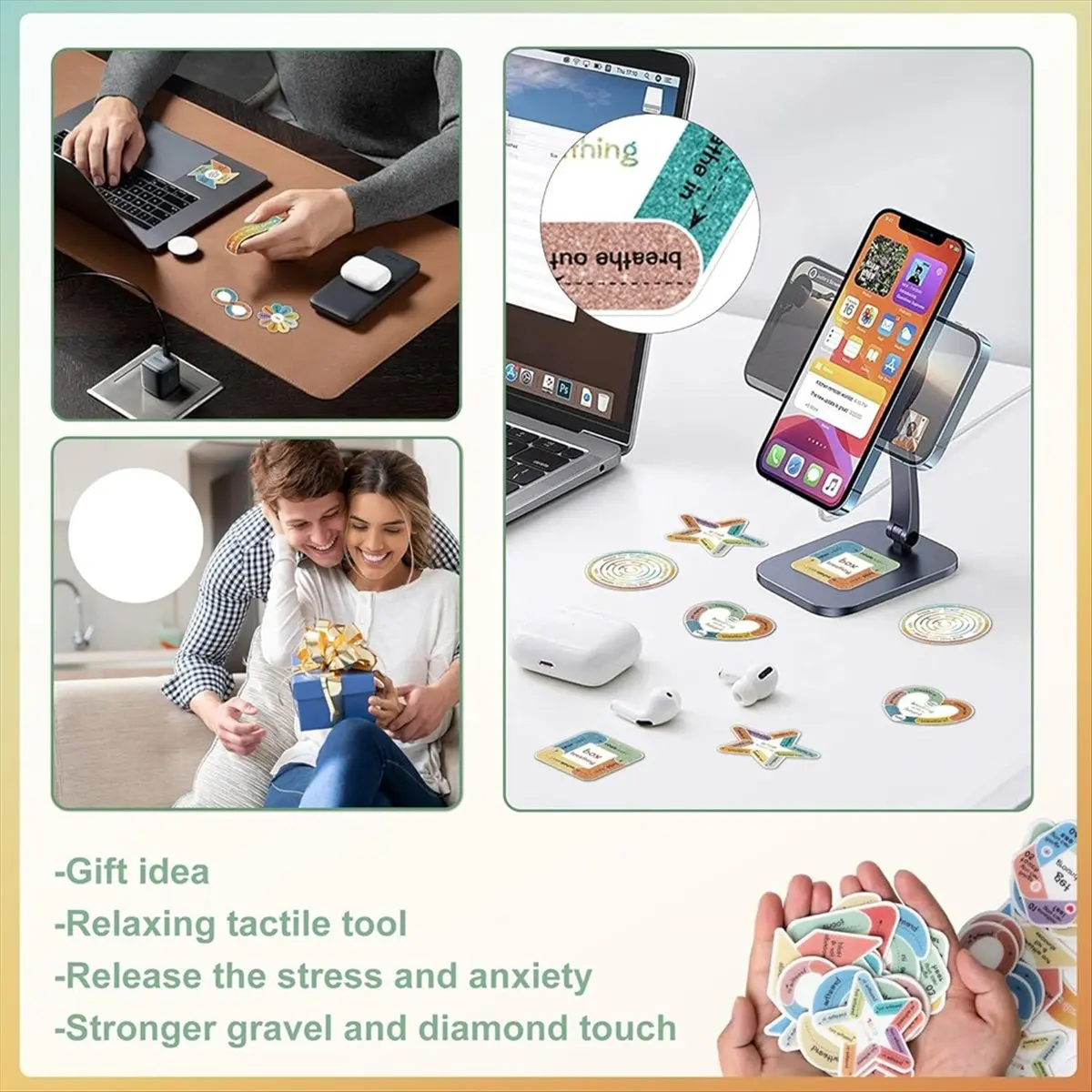 Latest ABBQ-75Pc Calm Stickers for Anxiety Sensory Textured Sensory Stickers Anti Stress Anxiety Relief Items Boho Calm Sticker