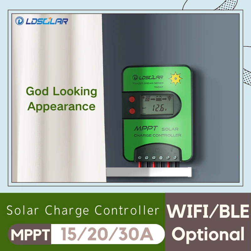 

LDSOLAR 15A 20A 30A MPPT Solar Controller with WIFI or BLE for For Small Solar Systems at Home