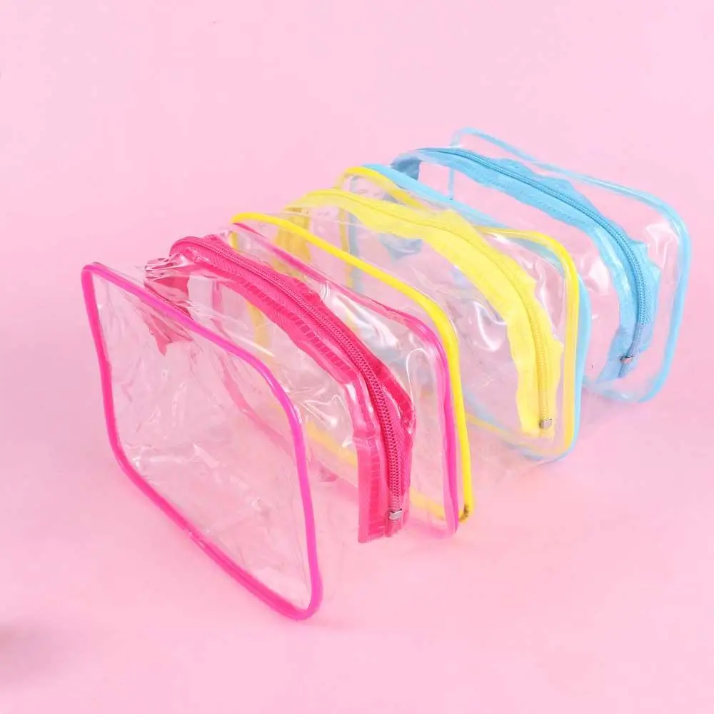 Women Portable Toiletry Makeup Pouch Cosmetic Zip Plastic Bag Transparent