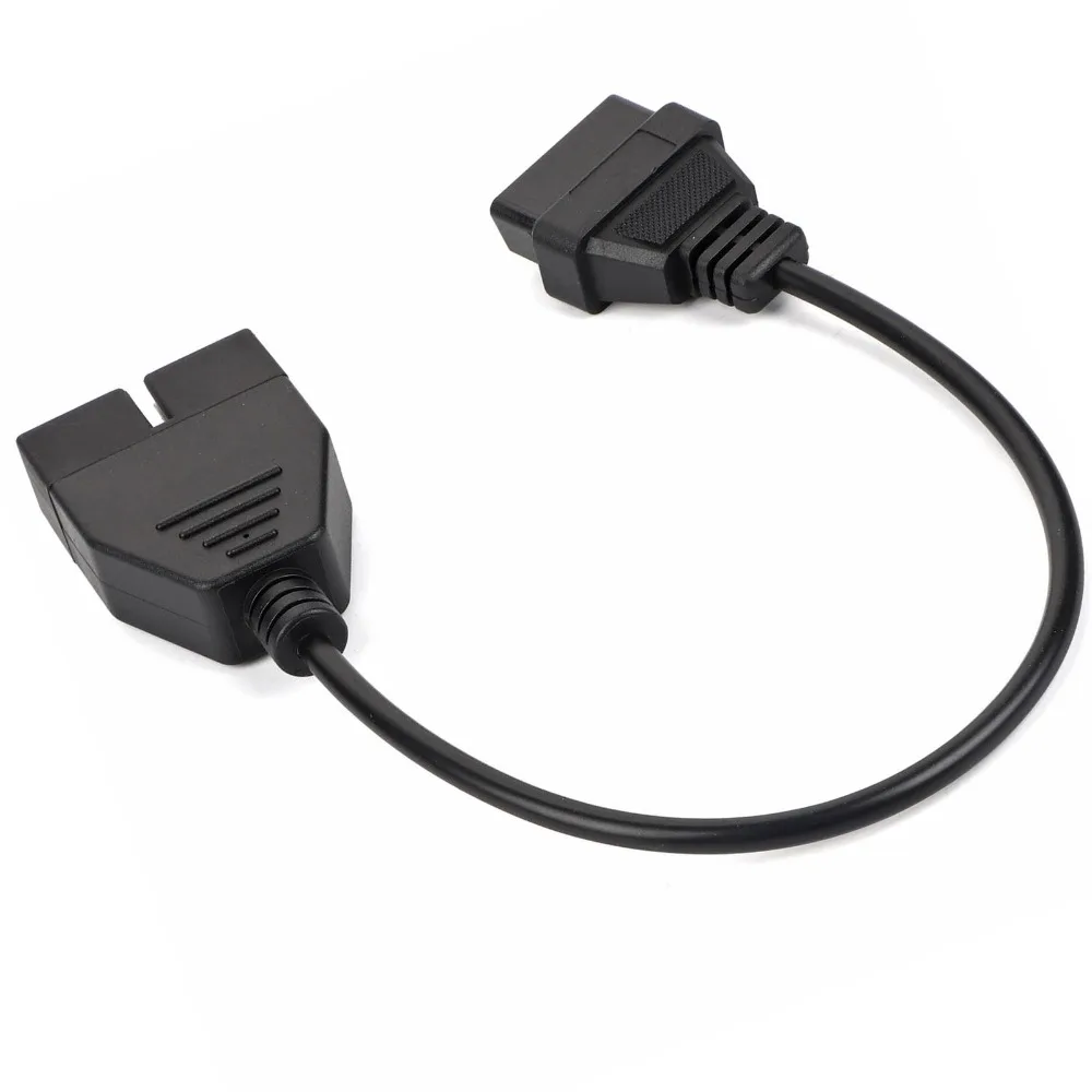 12 Pin Male to 16 Pin Female OBD1 12 Pin to OBD2 Cable Black Length 40cm Older Vehicle Diagnostic Cable ABS