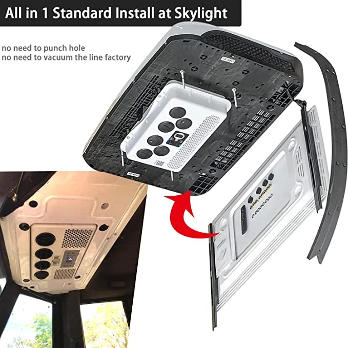 12 Вольт 24 В Универсальный электрический кондиционер для грузовика на крыше RV 13,5 К BTU Блок охлаждения парковки Кондиционер для грузовика RV BUS