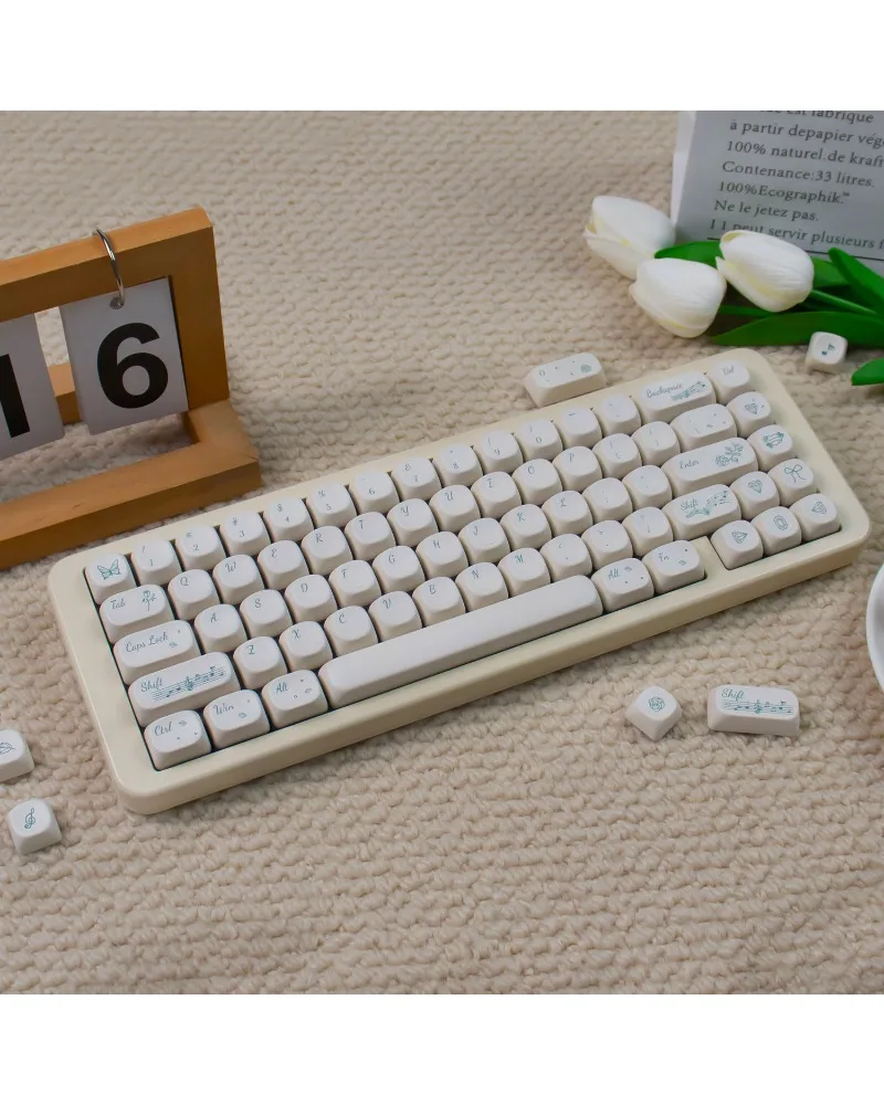 Keycap MOA height large full set of rose PBT sublimation adaptation 65/75/87