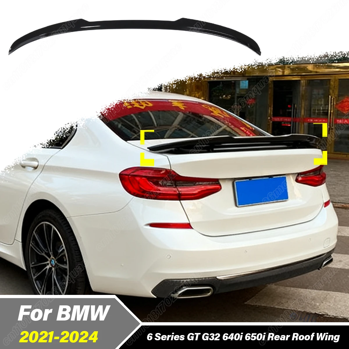 

For BMW 6 Series GT G32 640i 650i 2021 2022 2023 2024 Automobile Rear Middle Spoiler Board Tail Fixed Wing Decoration Body Kit