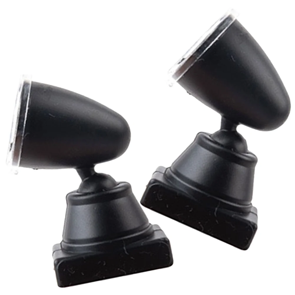 2 Pcs Model Signal Light Mini House Supply Boy Spotlight Train Metal Lamp Sand Table Layout Decor