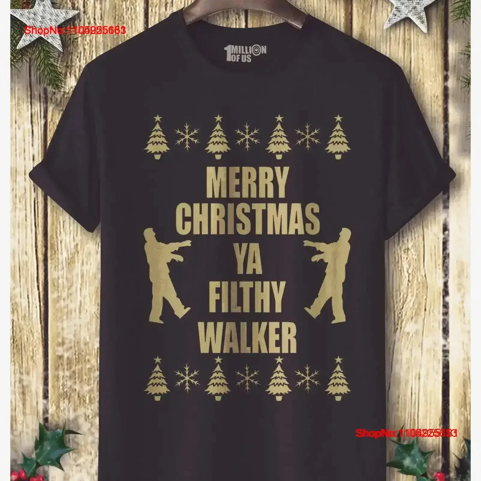 Camiseta parodia para hombre o mujer 'Merry Christmas Ya Filthy Walker' tallas XS XXL UK 6 18 vintage Lavado Transpirable vintage Lavado