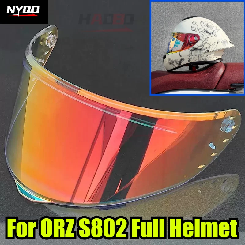 ORZ S802 Motorcycle Full Face Helmet Visors Color Lens Black Silver Visor For Orz-S802 Windshield Replacement Accessories