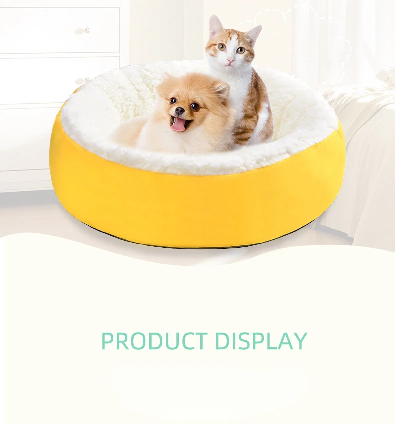 Comfortable Plush Pet Nest Round Cashmere Warm Cat Nest Comfortable Winter Kitten Deep Sleeping Bed House Cat Supplies