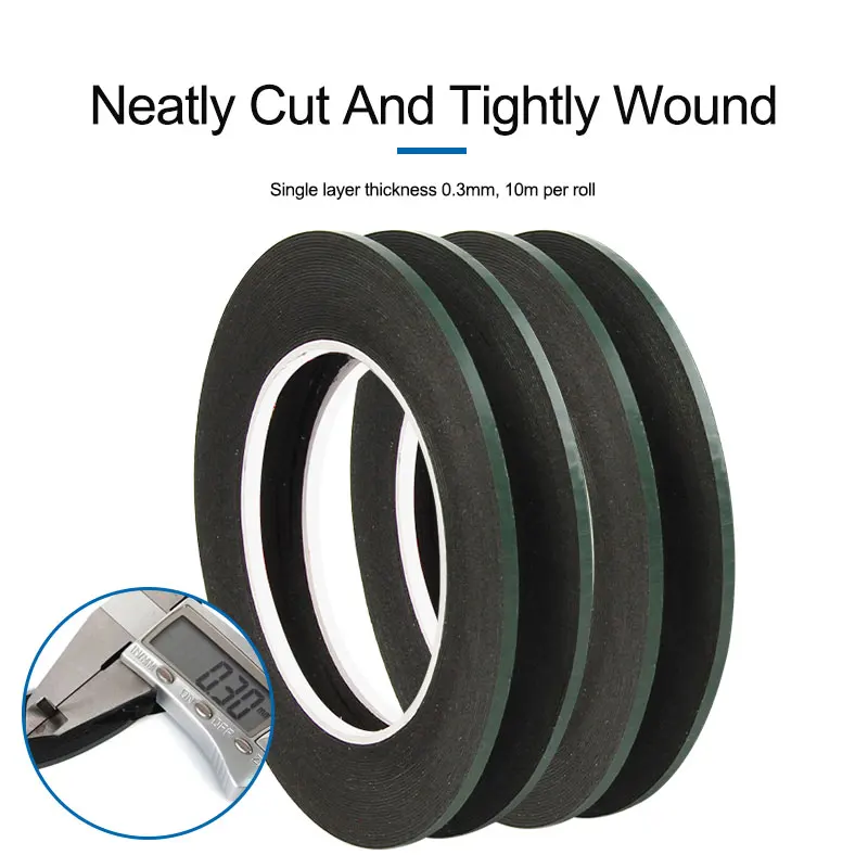 

SUNSHINE 2/3/5MM Black Strong Adhesive Double-sided Tape Roll Waterproof Touch Glass Frame Back Cover 10M Repair Glue Tool