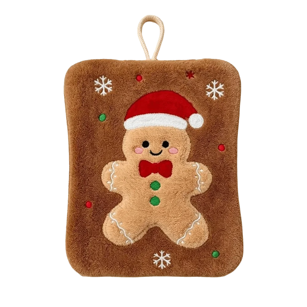 Water Absorption Christmas Hand Towels Coral Fleece Hanging Christmas Tree Handkerchiefs Quick-drying Cleaning Hanging Wipes
