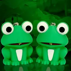 Dropshipping !Glowing Toy Sound Effect Funny Animal Shape Built-in Battery Lovely Entertainment ABS Cartoon Frog Key Ring Gift