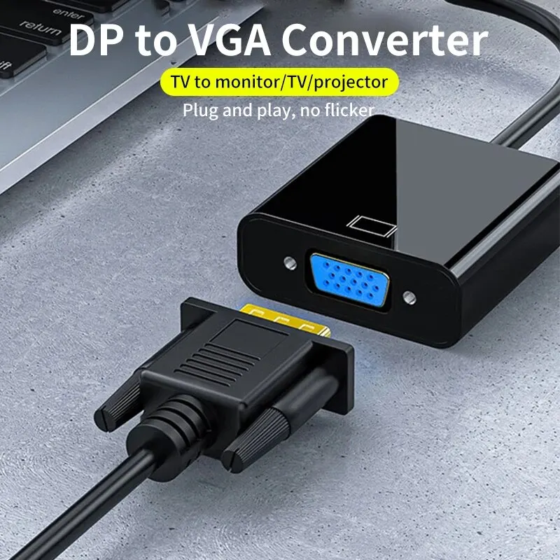 DP TO VGA Cable DisplayPort to VGA Adapter Conversion HD Video Cable For TV Monitor Laptop Computer Projector