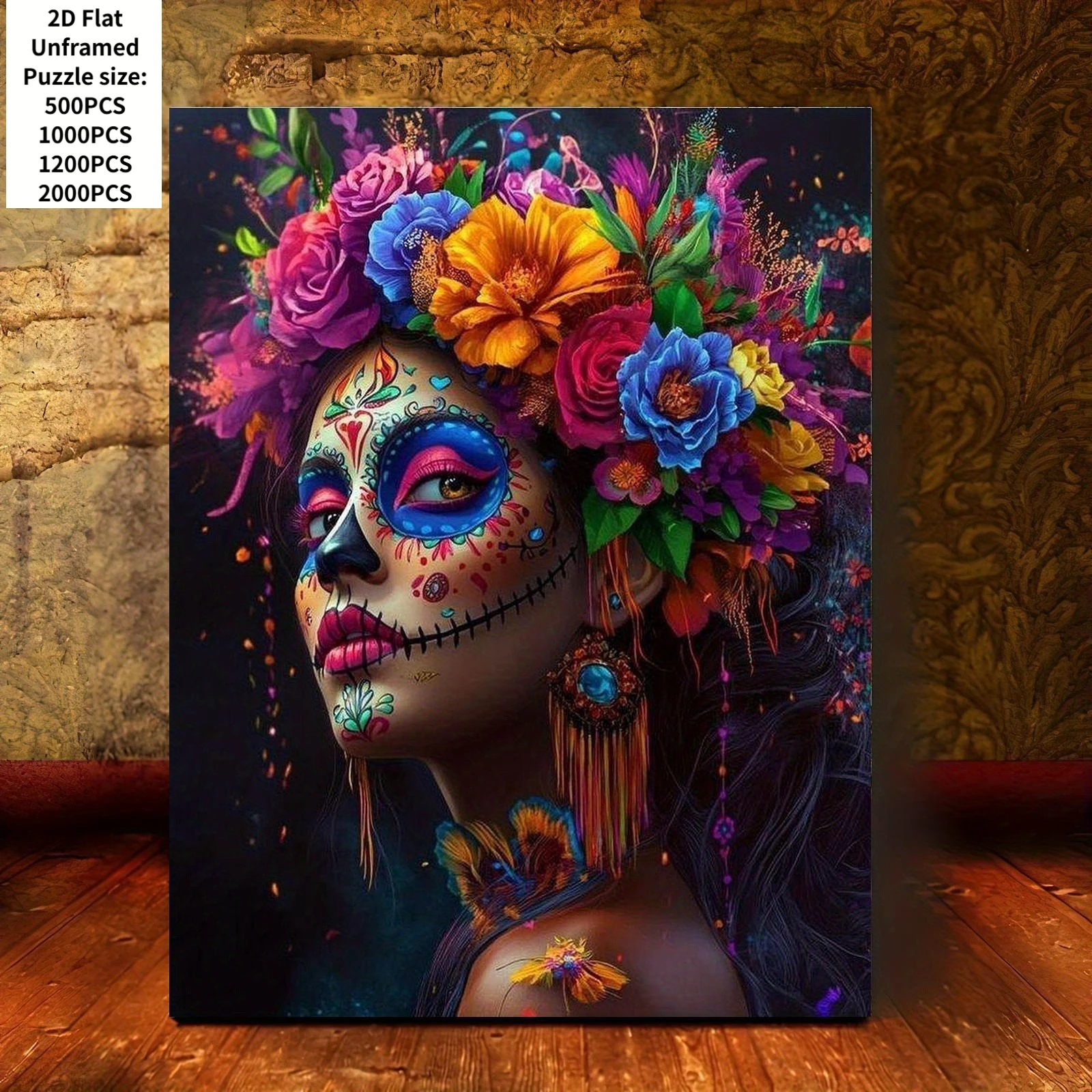 500 PCS Jigsaw Puzzle Multi-Color Floral Headpiece Puzzles, Perfect for DIY Creative Fun with Family,Gift ,teasing Toy