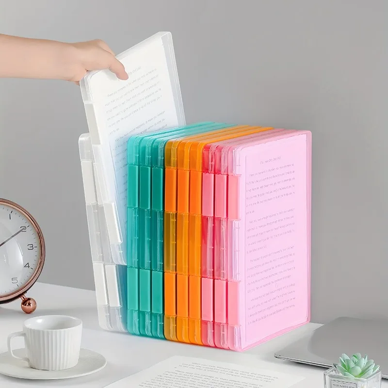 1pc Multi-layer Portable File Box Portable Transparent File Boxes A4 Plastic PP File Box Waterproof Contract Storage Boxes