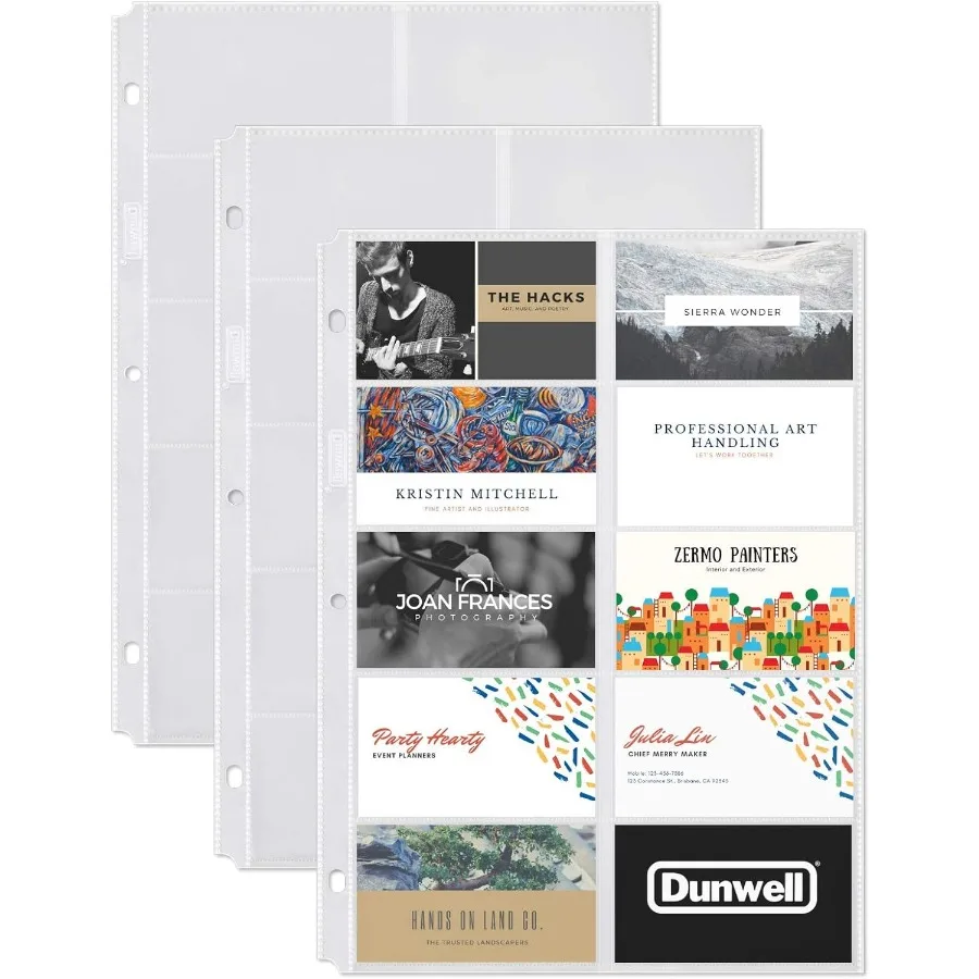 

Держатель для визитных карточек Dunwell eves, 10 упаковок по 200 карточек, пластиковый лист для тяжелого веса, защита каждый день, вмещает 20, 2x3,5 меток, 3 полок