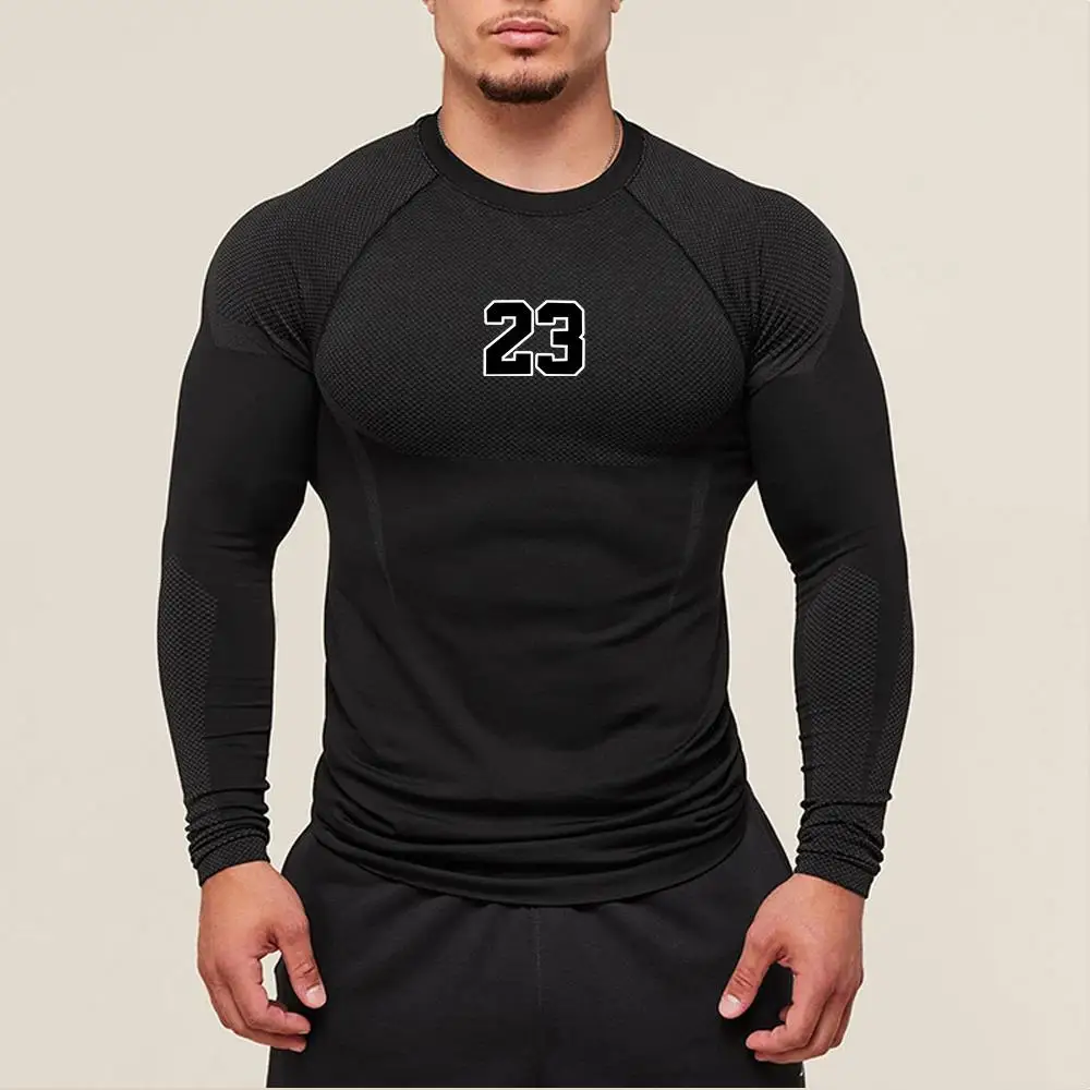 

Compression Shirts For Men Athletic Quick Dry Stretch Tshirts Tops Gym Workout Running Baselayers Undershirts Rash Guard 23