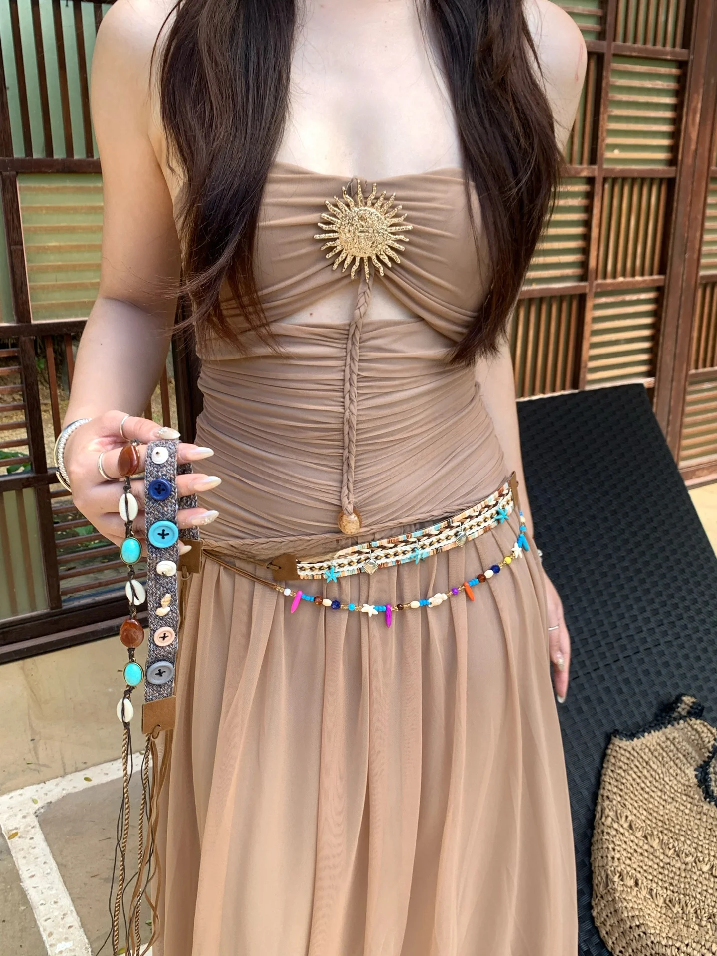 

Новая цепочка на талию ручной работы для женщин, пояс-юбка с бисером, летний модный аксессуар, украшение на талию