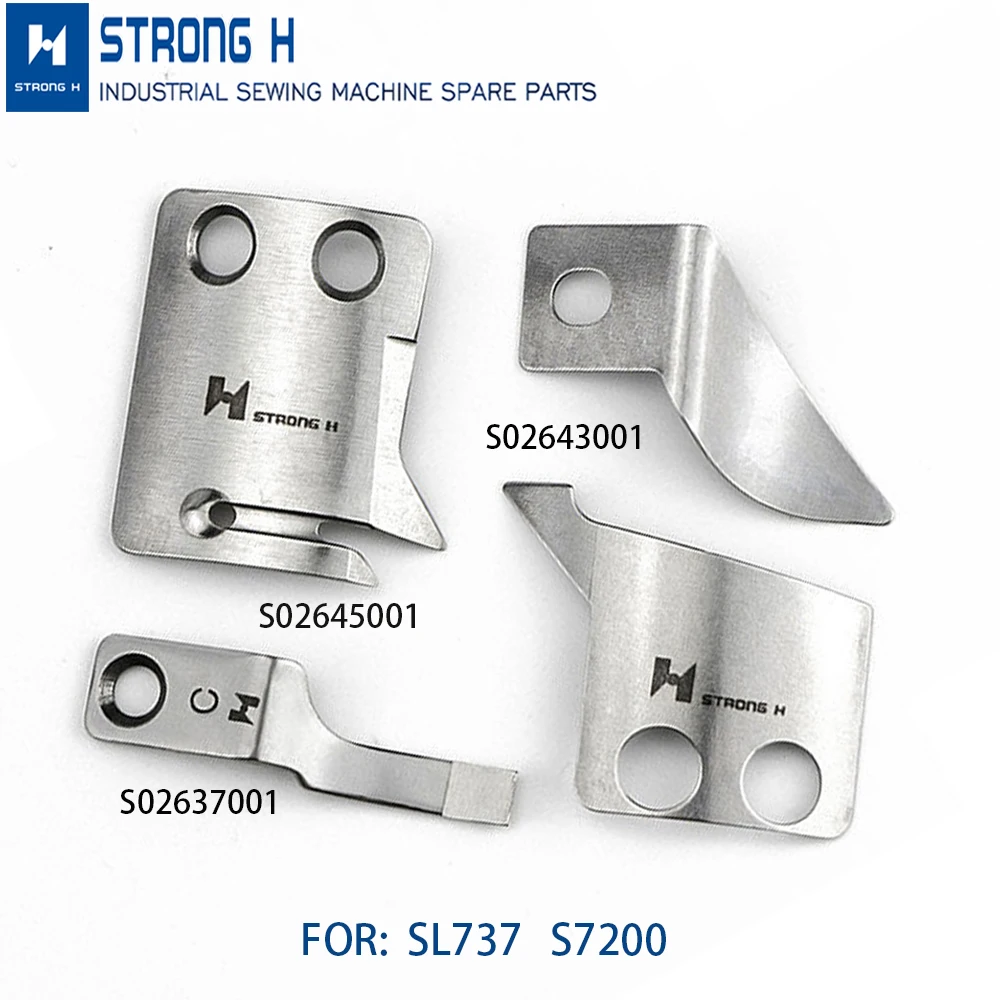 STRONG H Brand Original Quality Thread Trimmer Mechanism Movable Knife S02645001 Fixed Knife S02637001 For BROTHER SL737 S7200