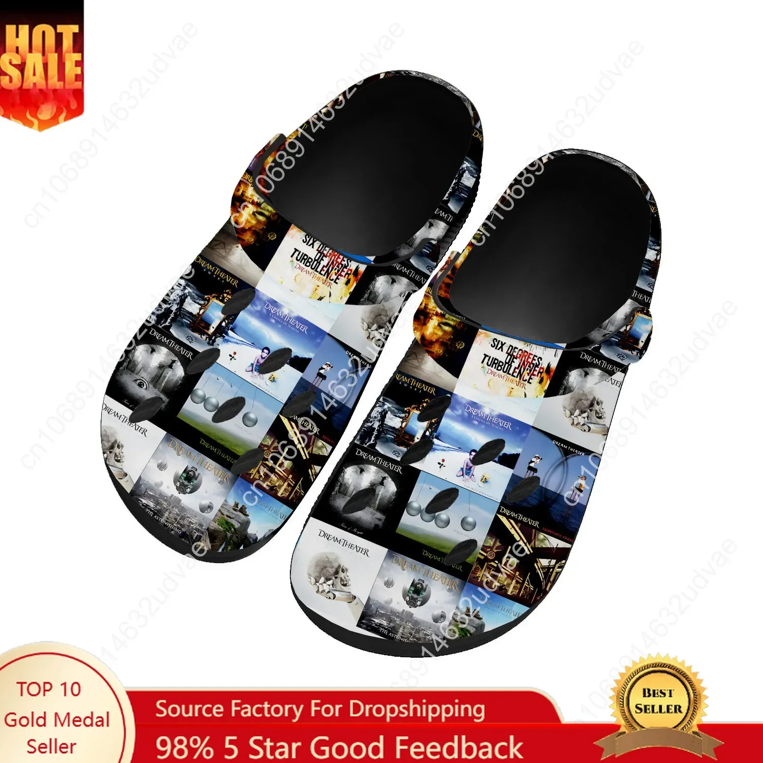

Dream Theater Water Shoes Mens Womens Anti-slip Fashion Home Garden Clogs Customizd Sandals Beach Breathable Hole Slippers