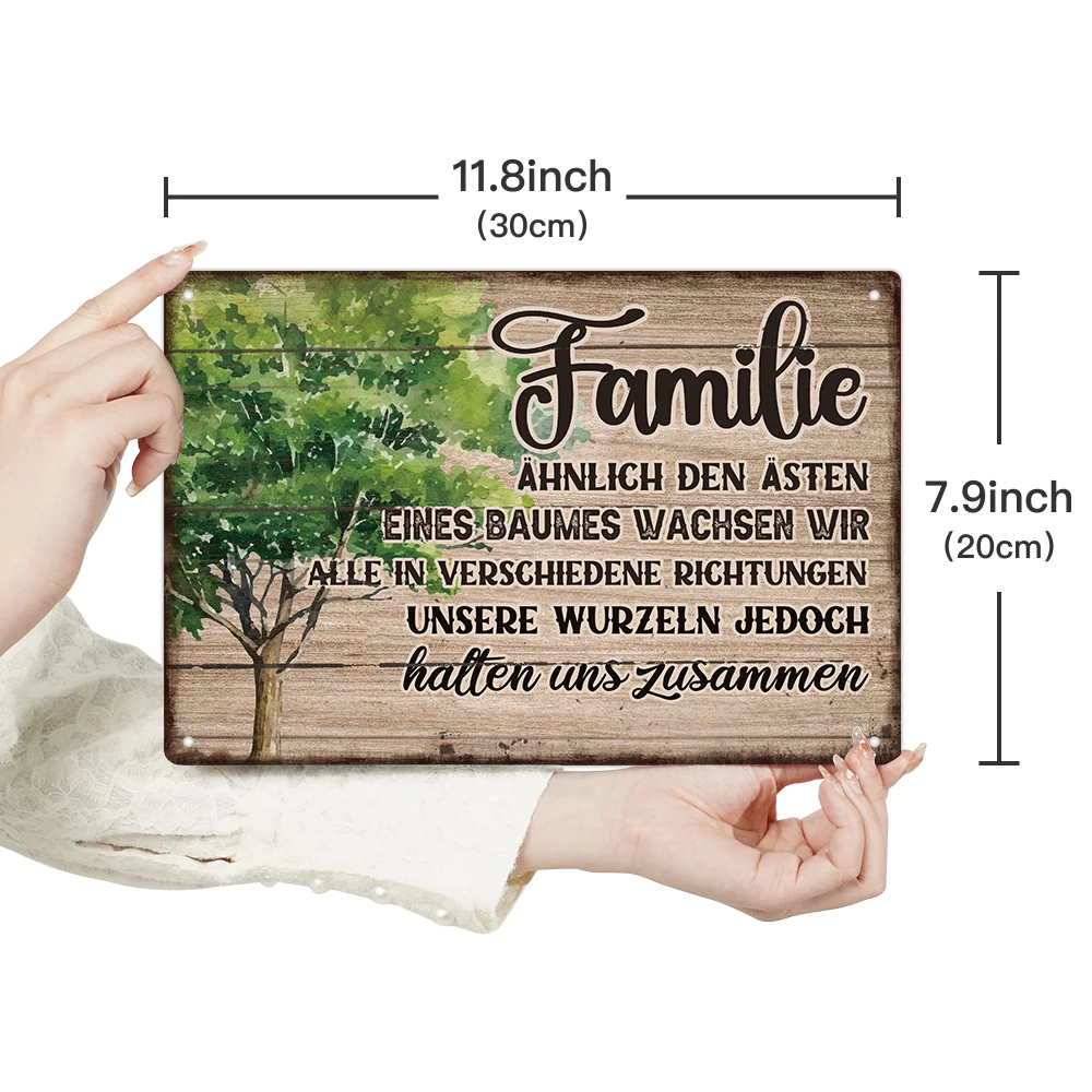 Putuo Decor 1pc German Vintage Metal Tin Sign, Wall Art Decor for Home Farmhouse Living Room，Family, Best Gifts for Friends