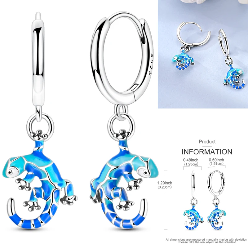 925 Sterling Silber Bunte Creolen Ohrringe mit Erdbeere, Libelle, Sonnenblume, Krabbe, Mantarochen und Lebensbaum als Geburtstagsgeschenk für Frauen – Detail 24