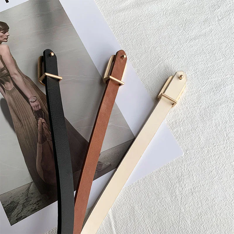 New Non-hole Woman Thin Belt PU Leather Metal Buckle Wrist Strap For Female Dress Shirt Decor Belts Fashion Adjustable Waistband