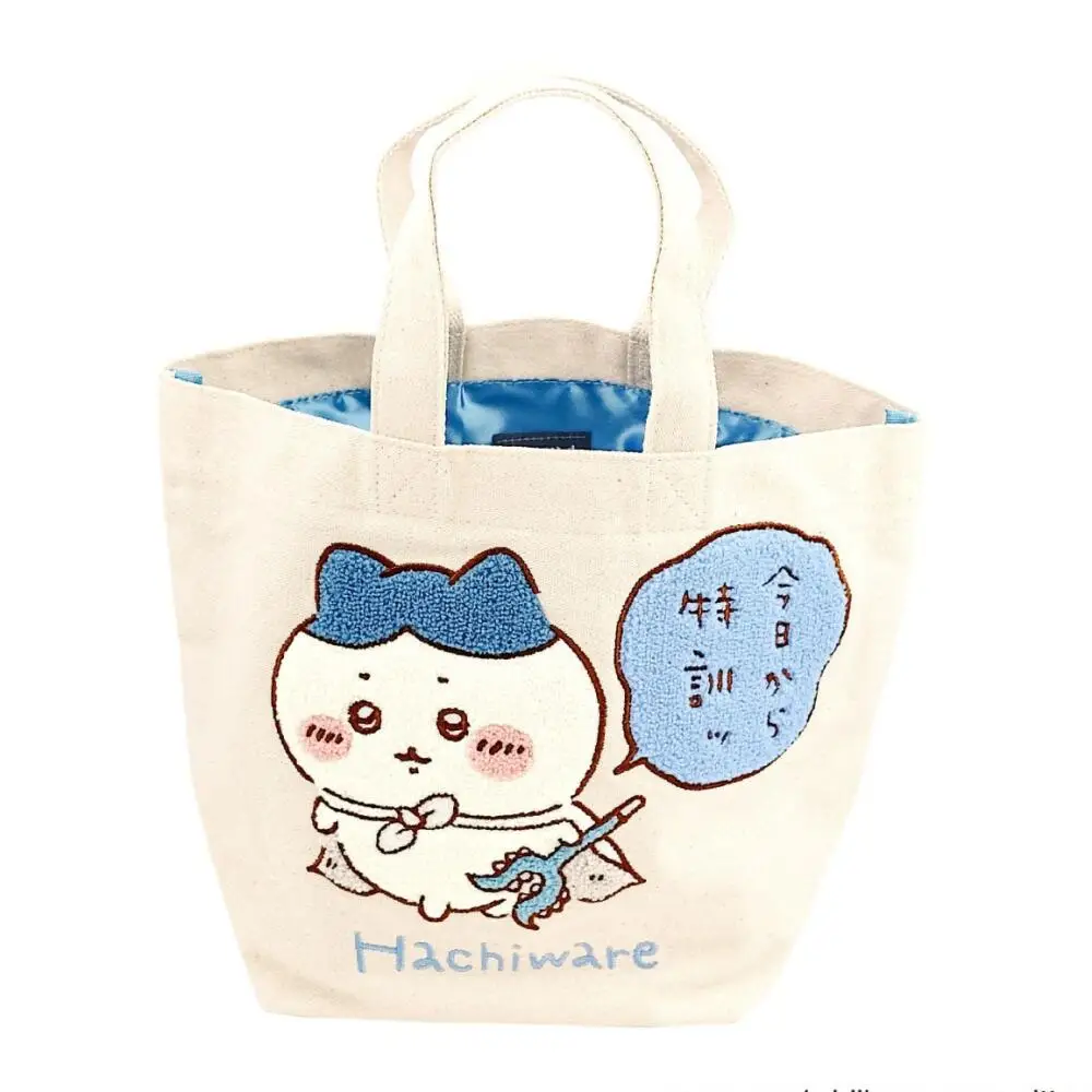 Cute Chiikawa Embroidered Handbag Storage Bag Anime Kawaii Usagi Hachiware Canvas Bag Student Large Capacity Portable Tote Bag