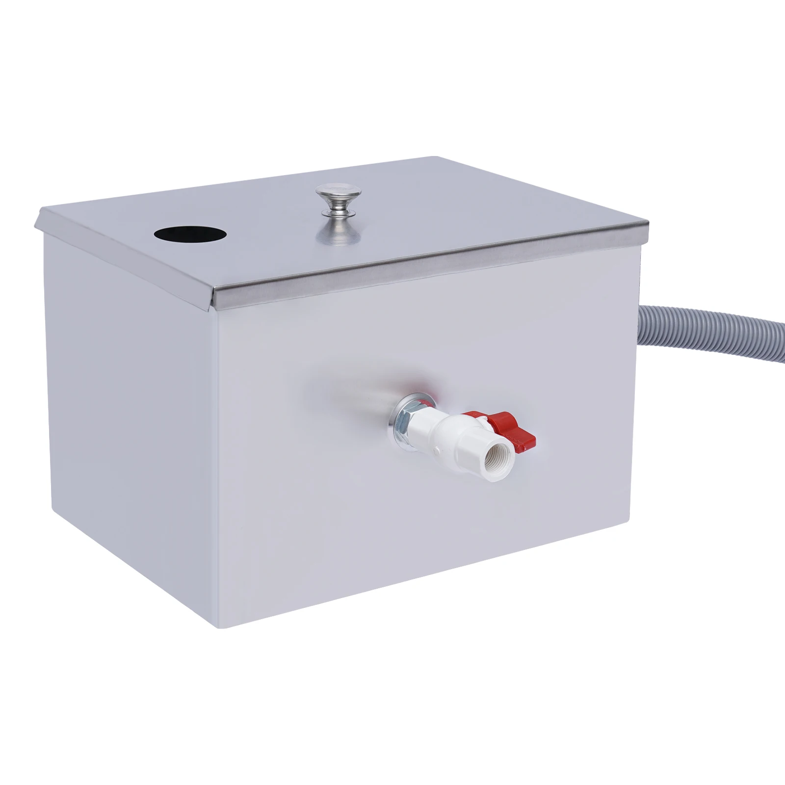 معترض الشحوم التجاري من الفولاذ المقاوم للصدأ سعة 18 لترًا، مصيدة شحم تحت المغسلة، مع مدخل مياه جانبي للمطبخ #1