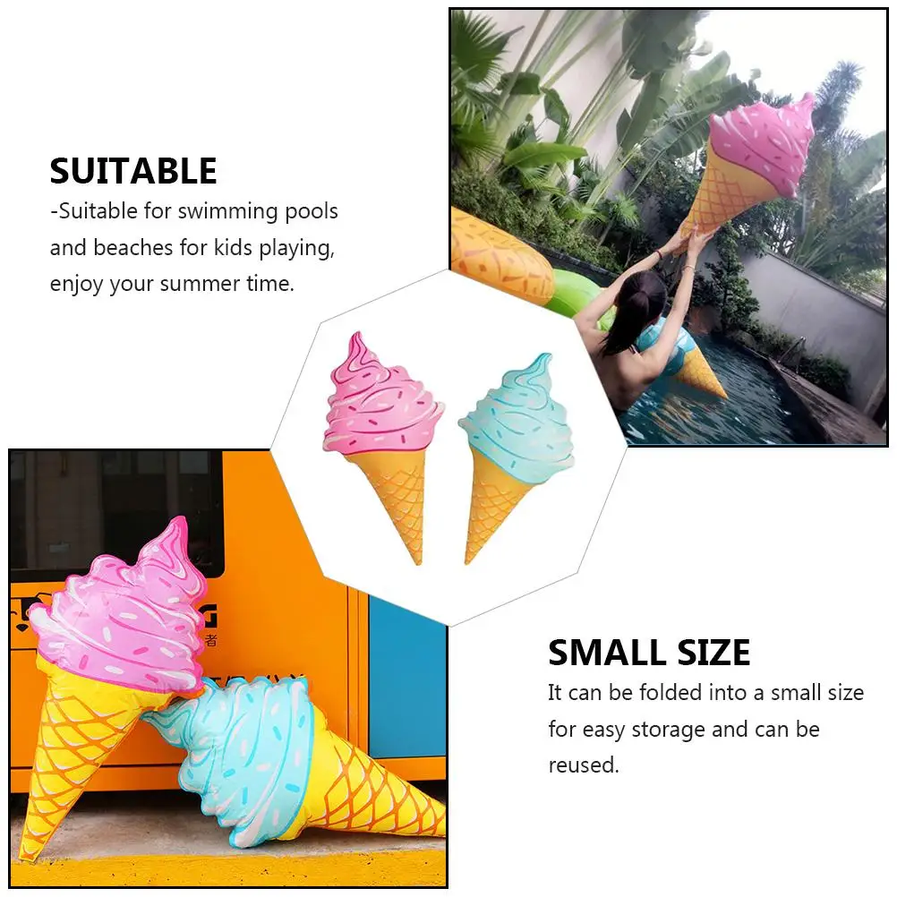 

4 Pcs Inflatable Floating Row Ice Cream Toy Kids Water Play Swimming Pool Beach Floats Photo Props Outdoor Toys Summer