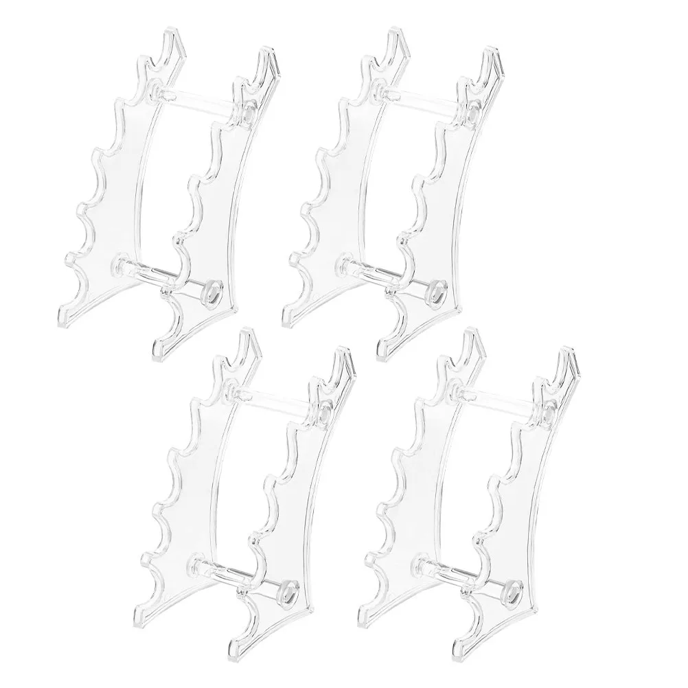 4 pezzi espositore a forma di arco materiale acrilico premium durevole design semplice penne per negozi cosmetici pennelli matite per sopracciglia