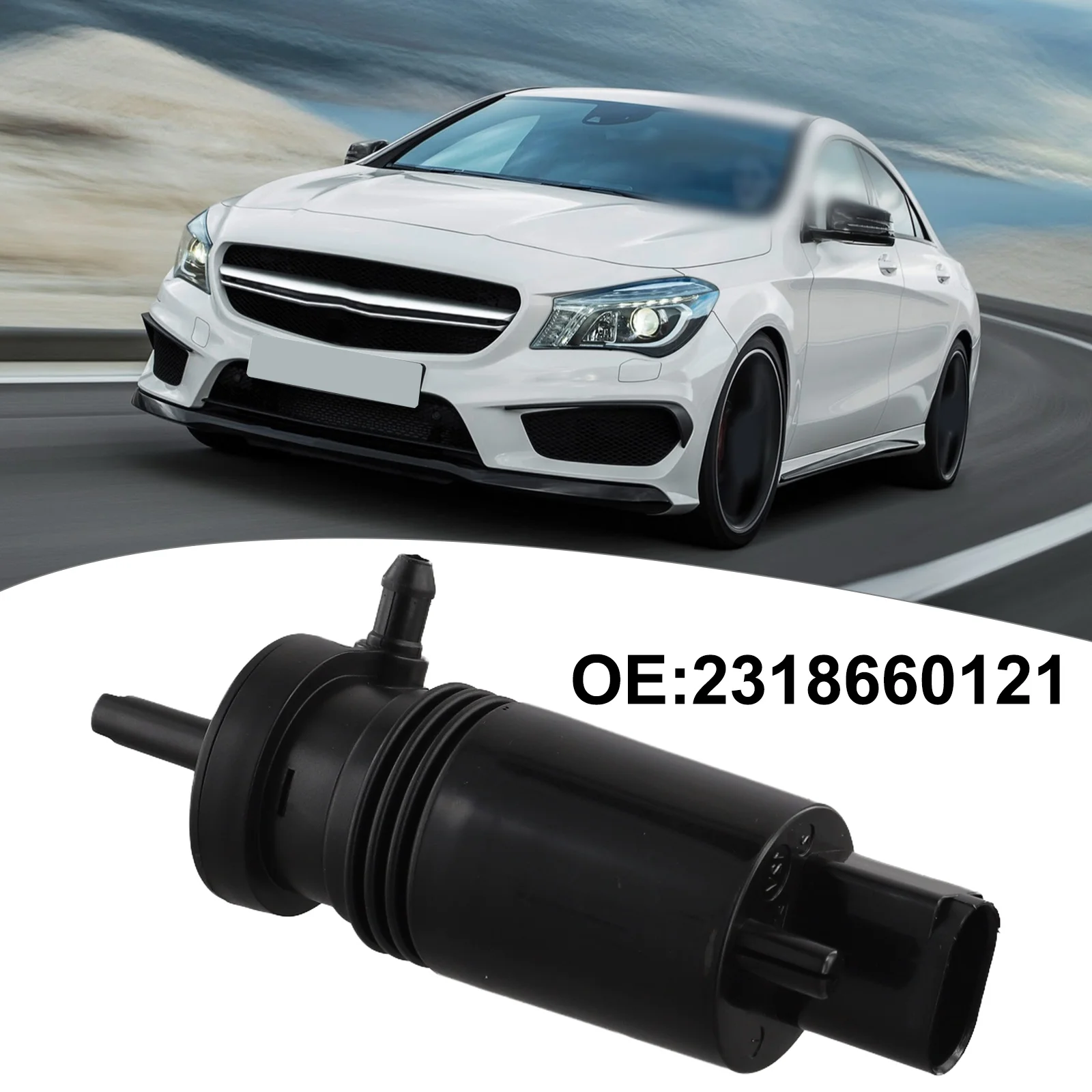 

Прочный черный насос омывателя лобового стекла для Mercedes Benz OEM 2318660121, обеспечивает четкую видимость во время вождения