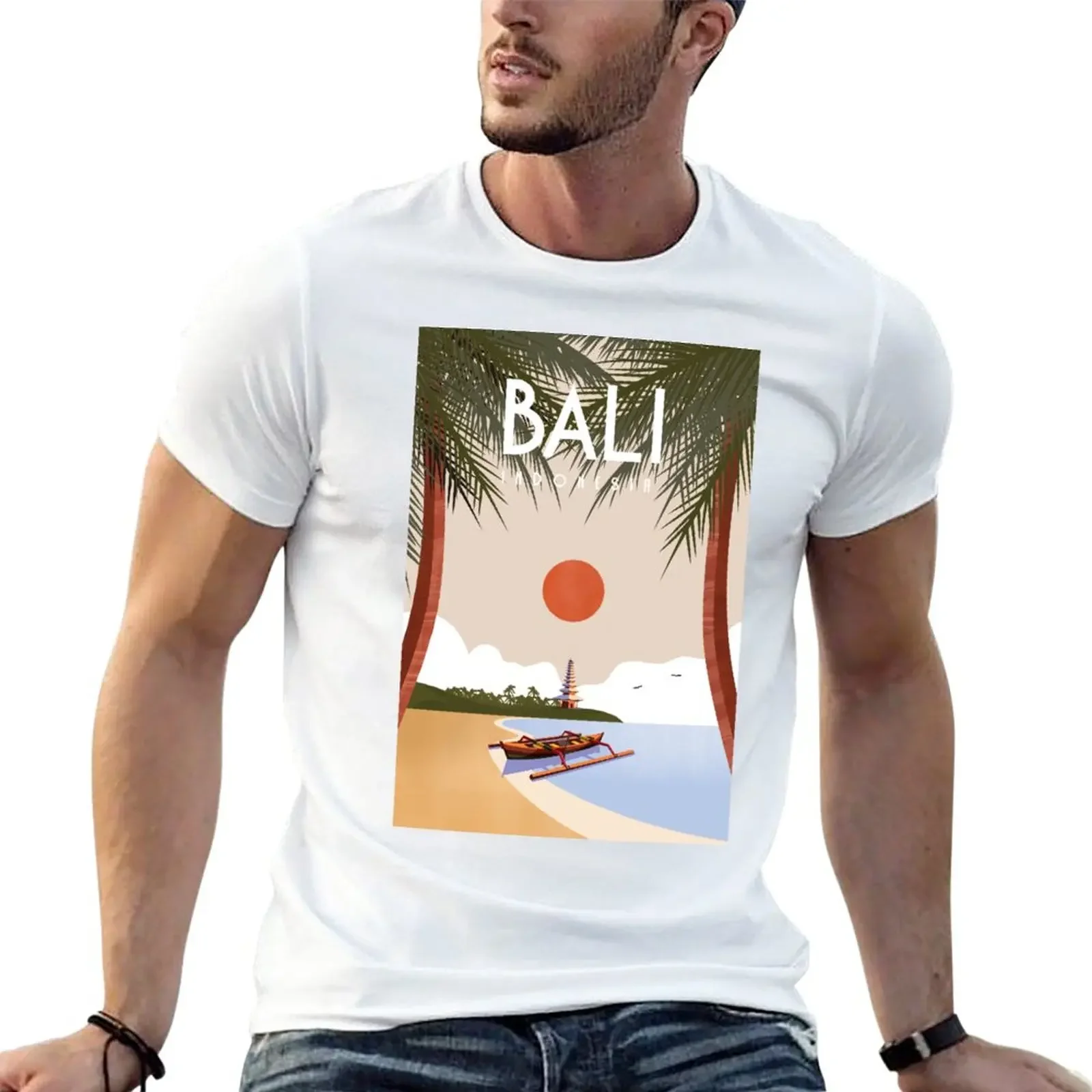 Bali Indonesia travel poster T-Shirt animal prinfor boys summer clothes customizeds big and tall t shirts for men